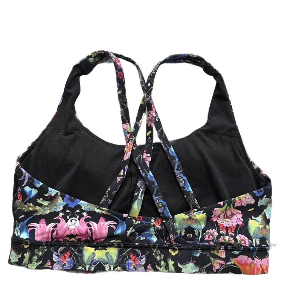 Lululemon Energy Bra Black Floral 6 NWOT - Picture 2 of 4
